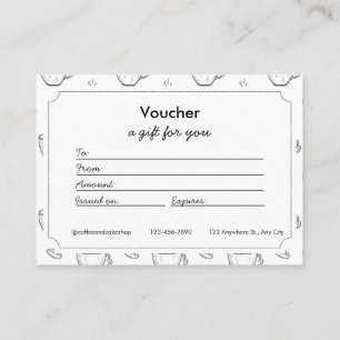 Small Coffee Shop Voucher and Gift Certificates