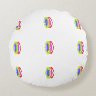 Small Coloured Pattern Art Wide Gaps Round Pillow