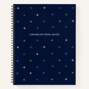 Small Colourful Airplanes Pattern Notebook