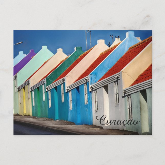 Small colourful houses Curacao Postcard (Front)