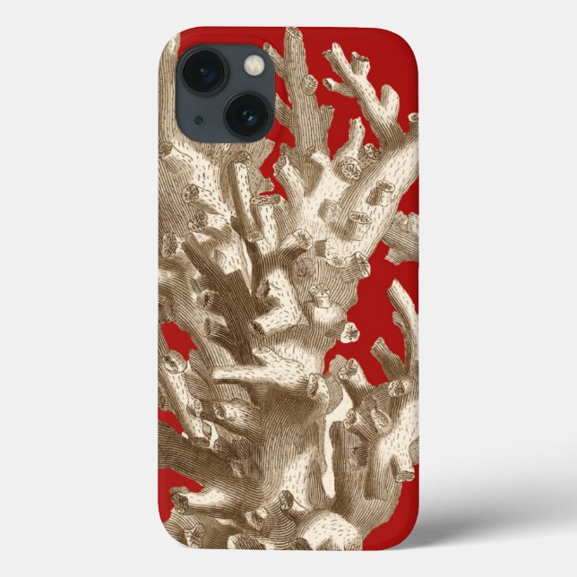 Small Coral in Red Case-Mate iPhone Case (Back)