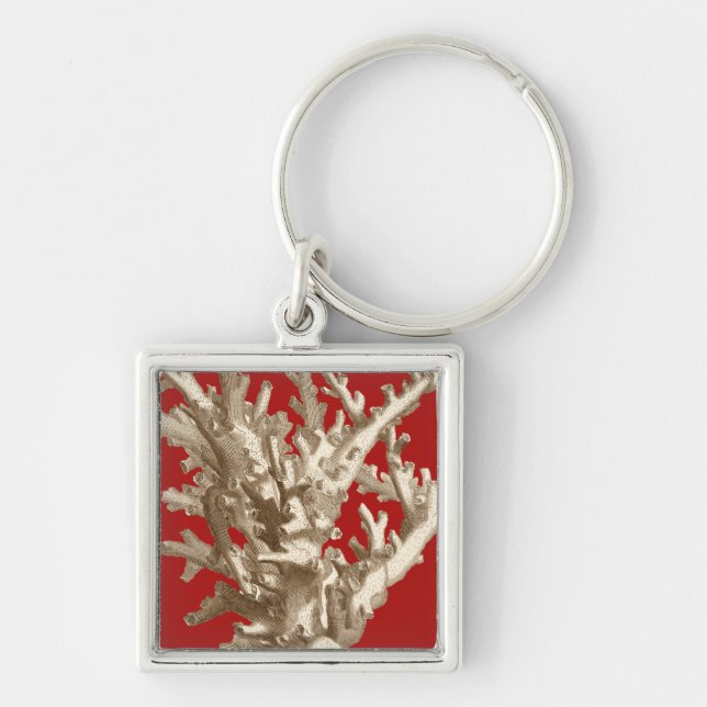 Small Coral in Red Keychain (Front)
