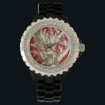 Small Coral in Red Watch<br><div class="desc">Go underwater to explore the sea with all these different sea creatures. This vintage piece of sea art involving a red background and stylish tan coral is a perfect addition to any sea anemone lovers. Get your art print today on your product.</div>