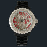 Small Coral in Red Watch<br><div class="desc">Go underwater to explore the sea with all these different sea creatures. This vintage piece of sea art involving a red background and stylish tan coral is a perfect addition to any sea anemone lovers. Get your art print today on your product.</div>