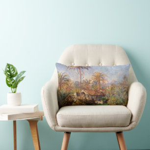 Small Country Farm in Bordighera by Claude Monet Lumbar Pillow