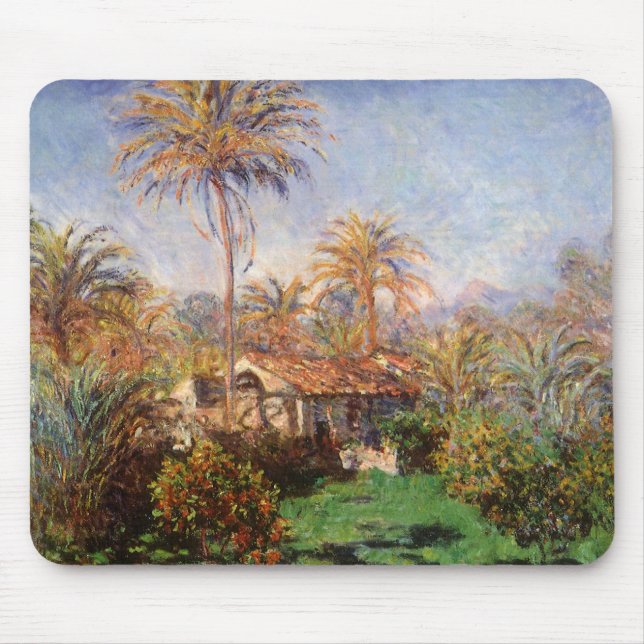 Small Country Farm in Bordighera by Claude Monet Mouse Pad (Front)