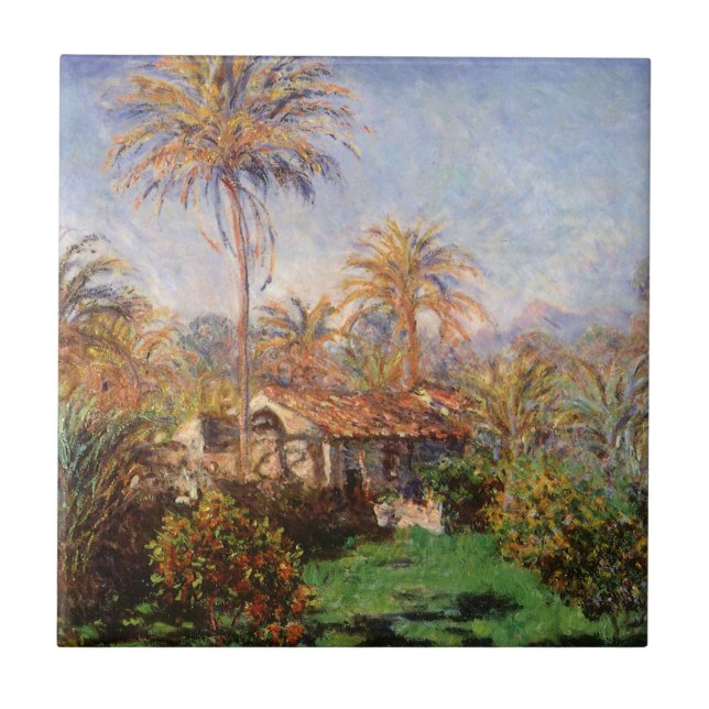 Small Country Farm in Bordighera by Claude Monet Tile (Front)