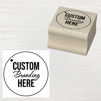 Small Custom Wooden Rubber Stamp With Logo