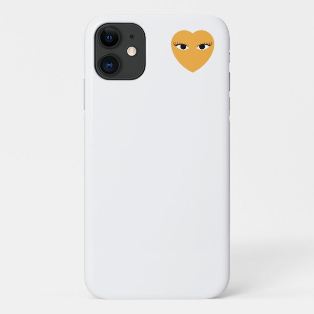 Small Cute Heart with Eyes on White Case-Mate iPhone Case (Back)
