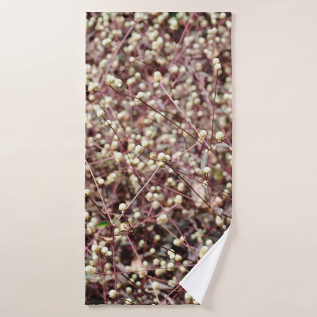 Small cute little ball shaped form wild white bush bath towel (Bath Towel)