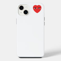 Small Cute Red Heart with Eyes on white