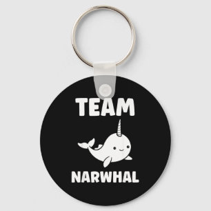 Small Cute Simple Minimalist Sea Unicorn Team Narw Keychain