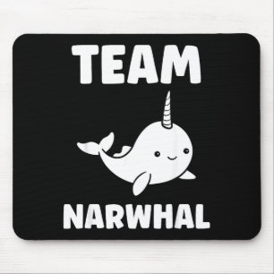 Small Cute Simple Minimalist Sea Unicorn Team Narw Mouse Pad