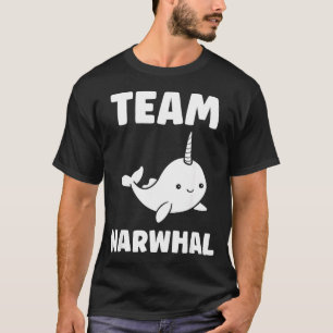 Small Cute Simple Minimalist Sea Unicorn Team Narw T-Shirt