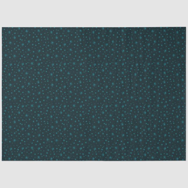 Small Dainty Blue Snowflakes Christmas Tissue Paper (Front)