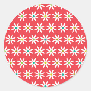 Small Daisy Dots II Classic Round Sticker