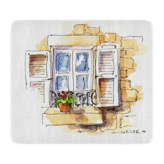 Small Decorative Glass Cutting Board (Front)