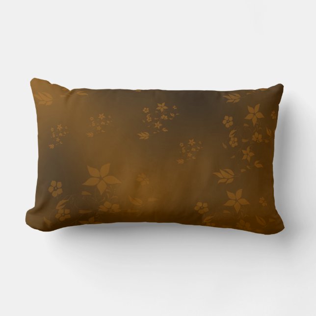 small delicate Asian flowers on a festive metal Lumbar Pillow (Front)