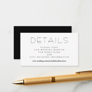 Small Details Wedding Website Enclosure Card