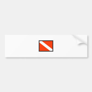 SMALL DIVE FLAG BUMPER STICKER