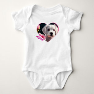 Small Dog And Rose Collection Baby Bodysuit