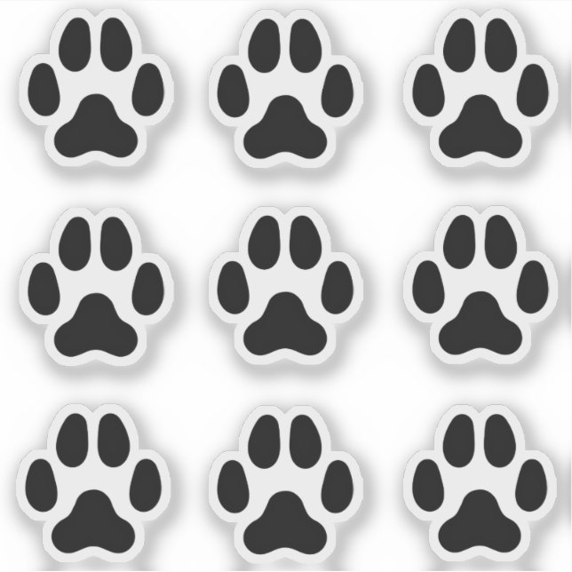 Small Dog Paw Prints Black Animal Tracks (Front)