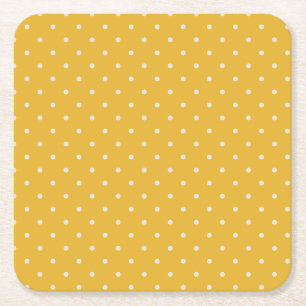 Small Dots Candy Yellow Paper Coaster