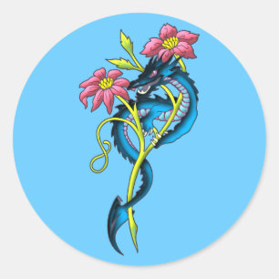 small dragon classic round sticker