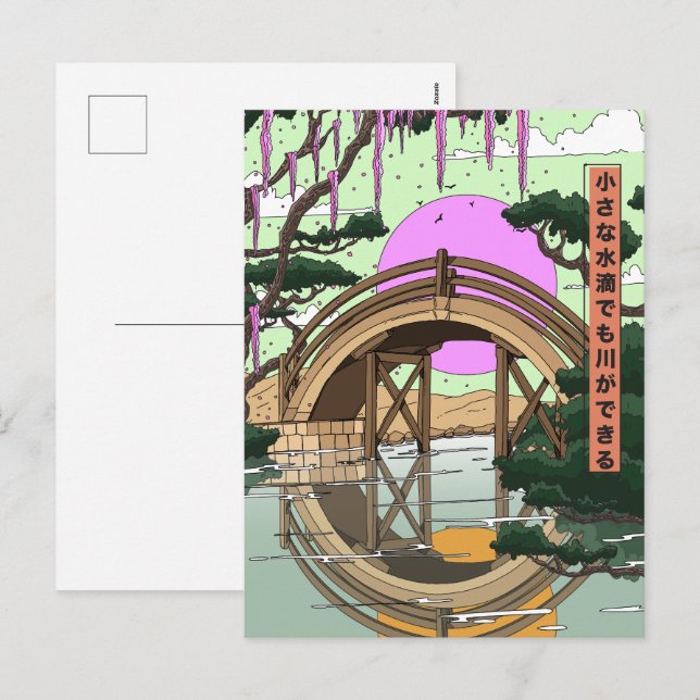 Small drops of water can also make a river holiday postcard (Front/Back)