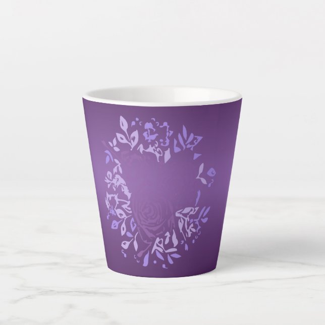 Small Electric Violet Rose Christmas Latte Mug (Front)