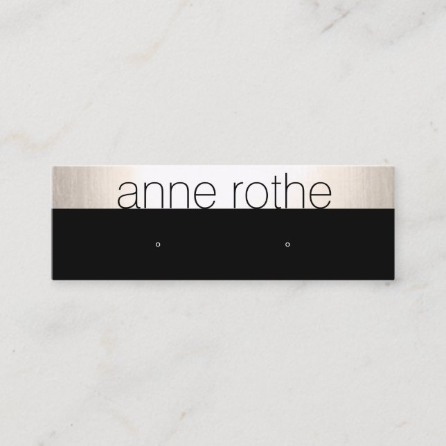  Small Elegant Black Earring  Display Holder Mini Business Card (Front)