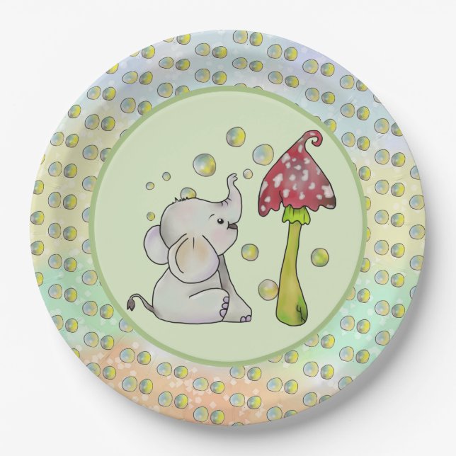 small elephant paper plate (Front)