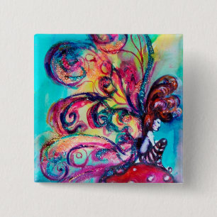 Small Elf of Mushrooms 2 Inch Square Button