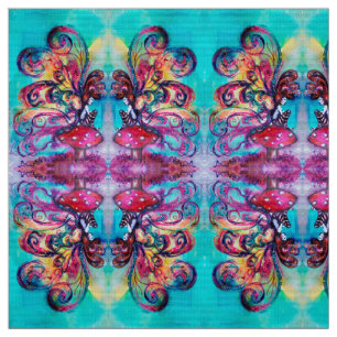 Small Elf of Mushrooms Fantasy Fabric