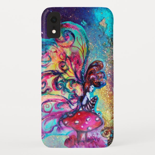 SMALL ELF OF MUSHROOMS Fantasy Night Blue Case-Mate iPhone Case (Back)