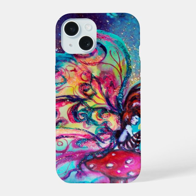SMALL ELF OF MUSHROOMS iPhone 15 CASE (Back)