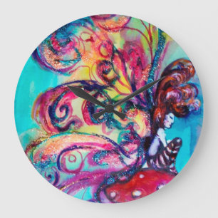 SMALL ELF OF MUSHROOMS LARGE CLOCK