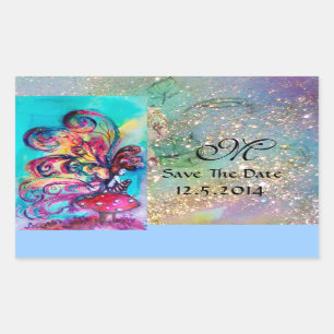 Small Elf of Mushrooms Save The Date Monogram Sticker