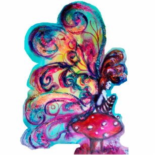 Small Elf of Mushrooms Standing Photo Sculpture
