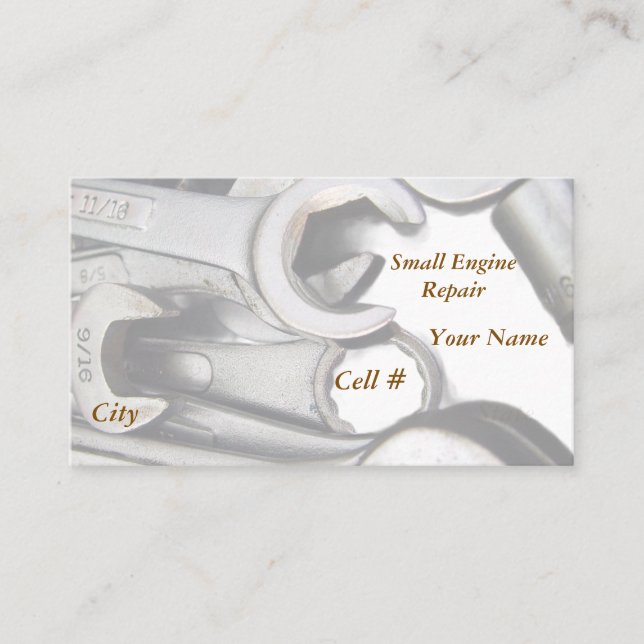 Small Engine / Automotive Repair Business Card (Front)