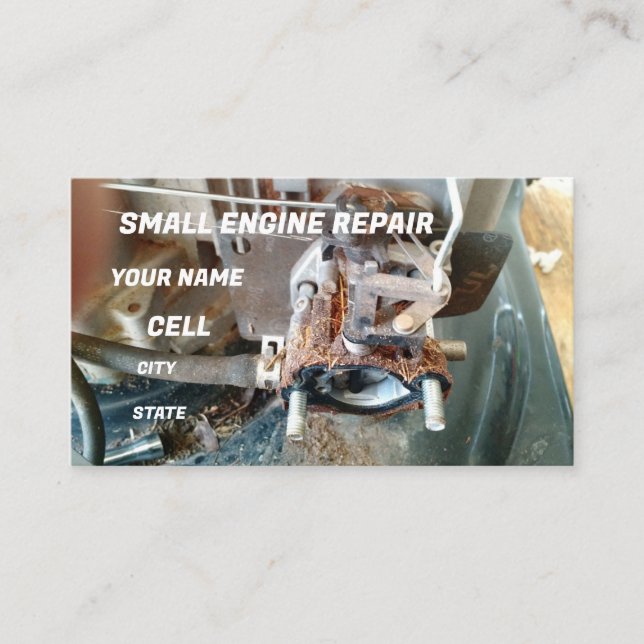 Small engine mower repair business card (Front)