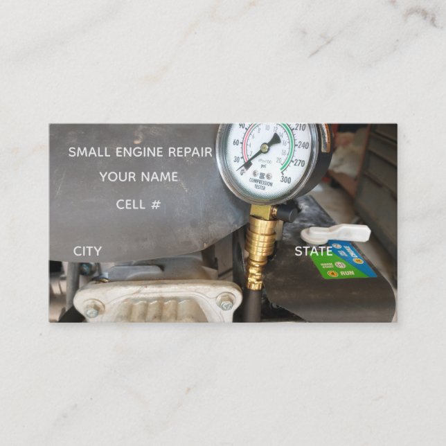 Small Engine Repair and Diagnostics Business Card (Front)