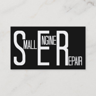 Small Engine Repair Black Simple Business Card