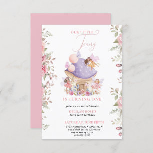 Small Fairy Whimsical Magical 1st Birthday Invitation