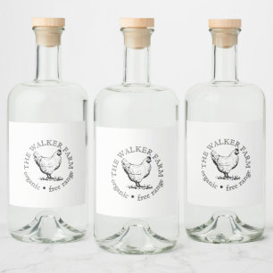 Small Farm Business Promotional Logo Liquor Bottle Label