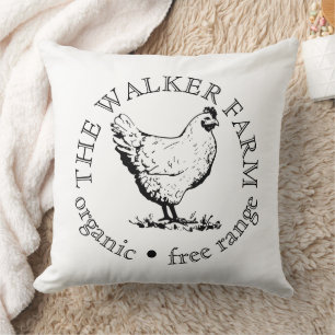 Small Farm Business Promotional Logo Throw Pillow