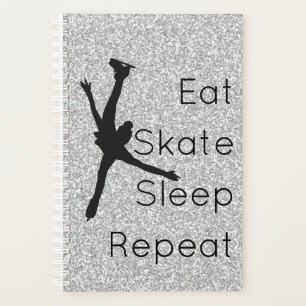 Small Figure skating planner - silver & black