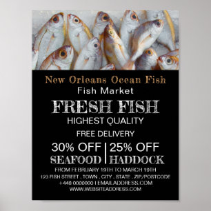 Small Fish, Fishmonger/Wife, Fish Market Advert Poster