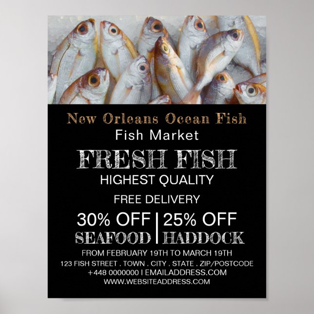 Small Fish, Fishmonger/Wife, Fish Market Advert Poster (Front)