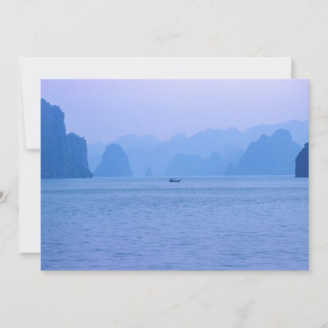 Small fishing boat in Ha Long Bay - Vietnam, Asia Invitation (Front)